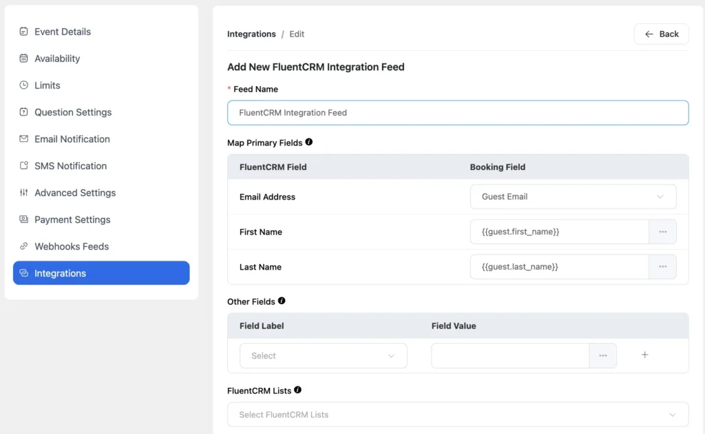 setup fluentcrm integration